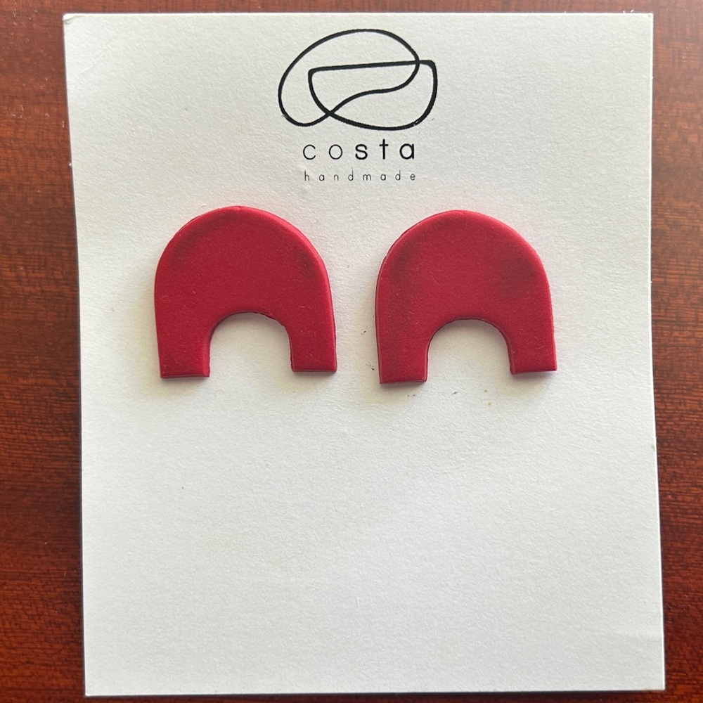 Polymer Clay Earrings- red